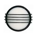 Luminaria de pared y techo TYPE NO 6047 redondo E27 IP44, negro mate regulable