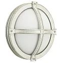 Outdoor Wall and Ceiling luminaire Type No. 6230, round, Ø 28cm, IP44, E27 QA55 max. 57W, cast alu / acrylic, white-gold