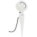 LED Ground spike spot Type No. 2390, IP54, 12W 3000K 1200lm 30°, rotatable, swiveling, dimmable, cast alu / glass, white matt