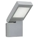 LED Outdoor Wall luminaire Type No. 0111, IP44, 14W 3000K 1400lm, swiveling 90° stepless, cast alu, stainless steel matt