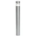 LED Bollard light Type No. 2295, 360° indirect symmetrical, 9W 3000K 1000lm, aluminum / plastic clear + opal, silver