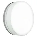 Luminaria de pared y techo TYPE NO 6309 grande, redondo IP65, ópalo, plata mate 
