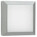 Luminaria de pared y techo TYPE NO 6562 grande, cuadrado, regulable, resistente a los impactos IP54, plata mate regulable