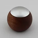 Mando a distancia CASAMBI LEPUK EVOLUTION redondo, con sensor, 4 canales, con batería, con iluminación, madera oscura, plata
