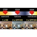 HWH Lámpara LED en forma de pera A60 CCT Switch, conmutable E27 10W 810lm 2700,6500,4000K 200° CRI >80 
