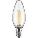 LED Filament lamp candle E14, 4,5W, 470lm, 2700K warmwhite, 300°, glass clear CRI >90