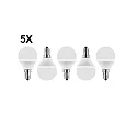 HWH LED Lámpara Globe SMD MULTI G45 juego de 5 E14 5W 470lm 2700K 200° CRI >80 