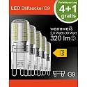 HWH pin socket lamp set of 5 G9 2,6W 320lm 3000K 300° 