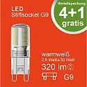 HWH pin socket lamp set of 5 G9 2,6W 320lm 3000K 300° 
