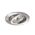 Luz downlight redondo, giratorio GX5,3 IP20, acero inoxidable regulable