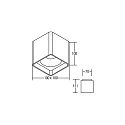 Brumberg Luz downlight QUIBIC angular, versión de montaje en superficie, directo / indirecto IP20, negro mate 