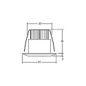 Brumberg LED light point, IP44, Ø 4.2cm, Plug&Play 350mA, 1.2W 3000K 70lm 36°, matt alu / clear lens, structured