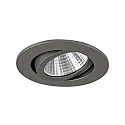 Luz downlight redondo, giratorio IP20, titán regulable