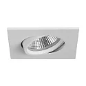 Recessed LED spot INDIWO68, IP20, cover square, 8 x 8cm, Plug&Play 350mA, 5.5W 3000K 550lm 36°, swivelling 15°