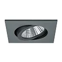 Luz downlight PLUG & PLAY giratorio, cuadrado IP20, titán regulable