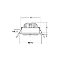 Recessed LED downlight, IP20, square, 8.2 x 8.2cm, Plug&Play 350mA, 7W 3000K 600lm 40°