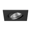 Recessed LED spot INDIWO68, IP20, square, 350mA, 5.5W 3000-1800K 550lm 36°, swivelling, dim2warm, matt titanium