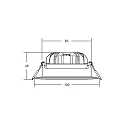 Brumberg recessed luminaire BIG65 round, rigid LED IP65, nickel matt dimmable 8W 730lm 3000K 20-40° 20-40° CRI 80-89