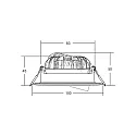 Brumberg Luminaria empotrable BIG65 redondo, giratorio LED IP65, níquel mate regulable 8W 730lm 3000K 20-40° 20-40° CRI 80-89