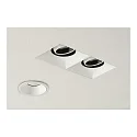 Brumberg Recessed LED system spot COUPLED, IP44, square, 500mA, 8.9W 3000K 950lm 34°, CRi >90, white