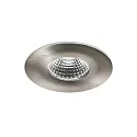recessed luminaire OBIRA round, rigid, dimmable IP65, brushed nickel dimmable 6,9W 550lm 3000K 38° CRI >80