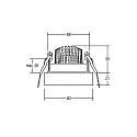 Brumberg Recessed LED spot, TUBIC, round, 350mA, 6W 3000K 640lm 38°, swivelling 25°, structured white