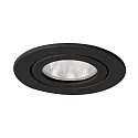 Luminaria empotrable ITANSA R redondo, rígido GX5,3 IP54, negro regulable