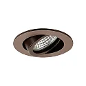 Proyector empotrado TIRREL-R GU10 / PAR16 redondo, giratorio, con espaciador GU10 IP20, marrón metalizado mate regulable