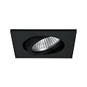 Proyector empotrado TIRREL-R GU10 / PAR16 angular, giratorio, con espaciador GU10 IP20, negro regulable
