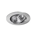 Brumberg Recessed LED spot, IP20, round, 230V AC, 6W 3000K 640lm 38°, swivelling 20°, matt alu