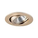 Brumberg Proyector empotrado TIRREL-R LED ON-OFF redondo, giratorio, conmutable IP20, champán 