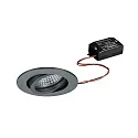 Proyector empotrado TIRREL-R LED ON-OFF redondo, giratorio, conmutable IP20, titán 