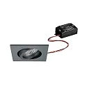 Proyector empotrado TIRREL-S LED ON-OFF angular, giratorio, para estación de trabajo VDU, conmutable IP20, titán 