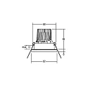 Recessed outdoor LED downlight, IP65, 230V AC, 6W 3000K 510lm 38°, fixed