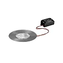 Luz downlight BB20 redondo, rígido, versión incorporada, conmutable IP65, níquel mate 