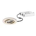 recessed spotlight TIRREL-R LED DIM round, swivelling, textured sand beige dimmable