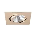 Brumberg Luz downlight angular, giratorio IP20, champán regulable