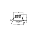 Brumberg Luz downlight BB18 angular, Dim-To-Warm IP20, titán regulable