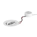 Proyector empotrado TIRREL-R LED DIM ROUND-CONVERTER redondo, giratorio IP20, recubrimiento con polvo, blanco regulable
