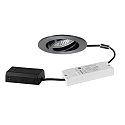 Proyector empotrado TIRREL-R LED DIM CONNECTION-BOX redondo, giratorio, controlable por DALI IP20, brillante, negro regulable