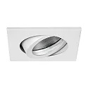 Recessed loudspeaker 3/4W, 20 Ohm, square, DA Ø 6.8cm, IP20, swivelling, white