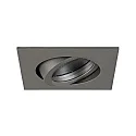 Recessed loudspeaker 3/4W, 20 Ohm, square, DA Ø 6.8cm, IP20, swivelling, matt titanium