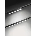 Luminaria lineal para raíl PEPA LINEAR 60CM OPAL rígido, controlable por DALI IP20, negro mate regulable