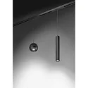 Brumberg track pendant luminaire PEPA BALL 15°-55° down, DALI controllable, focusable IP20, black matt dimmable