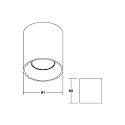 Luminaria de superficie TURN-R GU10 de 1 llama, cilíndrico, rígido IP20, negro mate regulable