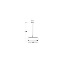 pendant luminaire TIM Ø 50CM up / down, with diffuser E27 IP20, nickel matt dimmable