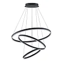 pendant luminaire GRAHAM 3-fold, ring shape IP20, black matt dimmable