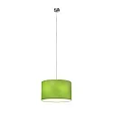 Luminaria colgante SOFT TUBE 280 E27 IP20, verde, níquel mate regulable