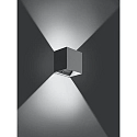 Brumberg outdoor wall luminaire IDAS up / down, square, switchable IP54, mat, graphite grey 