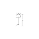 Brumberg battery table lamp ROSS down, with touch dimmer IP54, mat, red dimmable